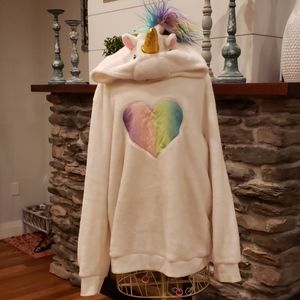 Unicorn hooded fluffy sweater